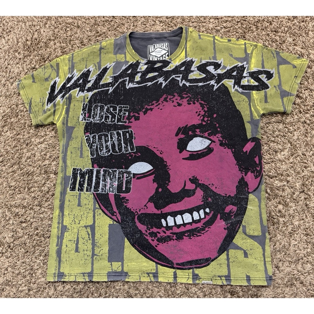 VALABASAS Men's Graphic Crew Neck Short Sleeve T-Shirt "LOSE YOUR MIND" Size 2XL